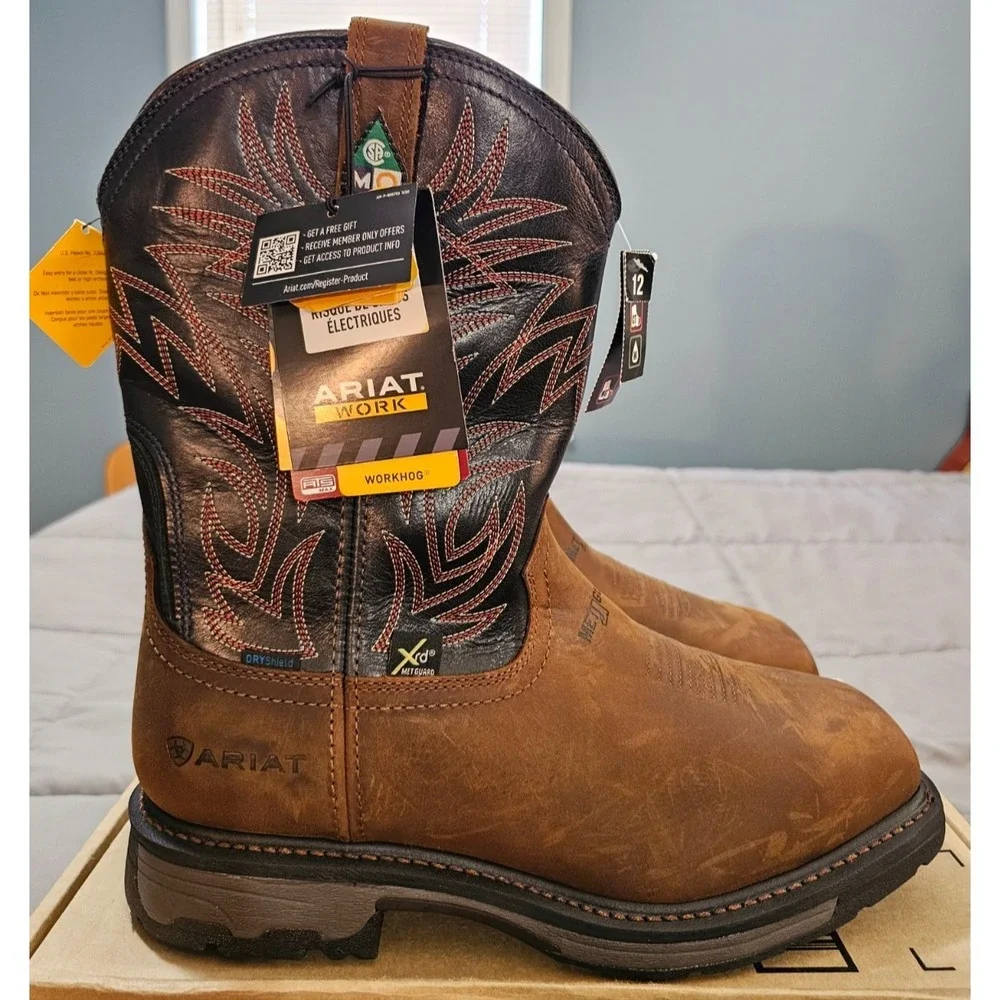 Ariat® (Men's 12 D) WorkHog™ MetGuard CSA Waterproof Comp-Toe‎ Work Boot - $300